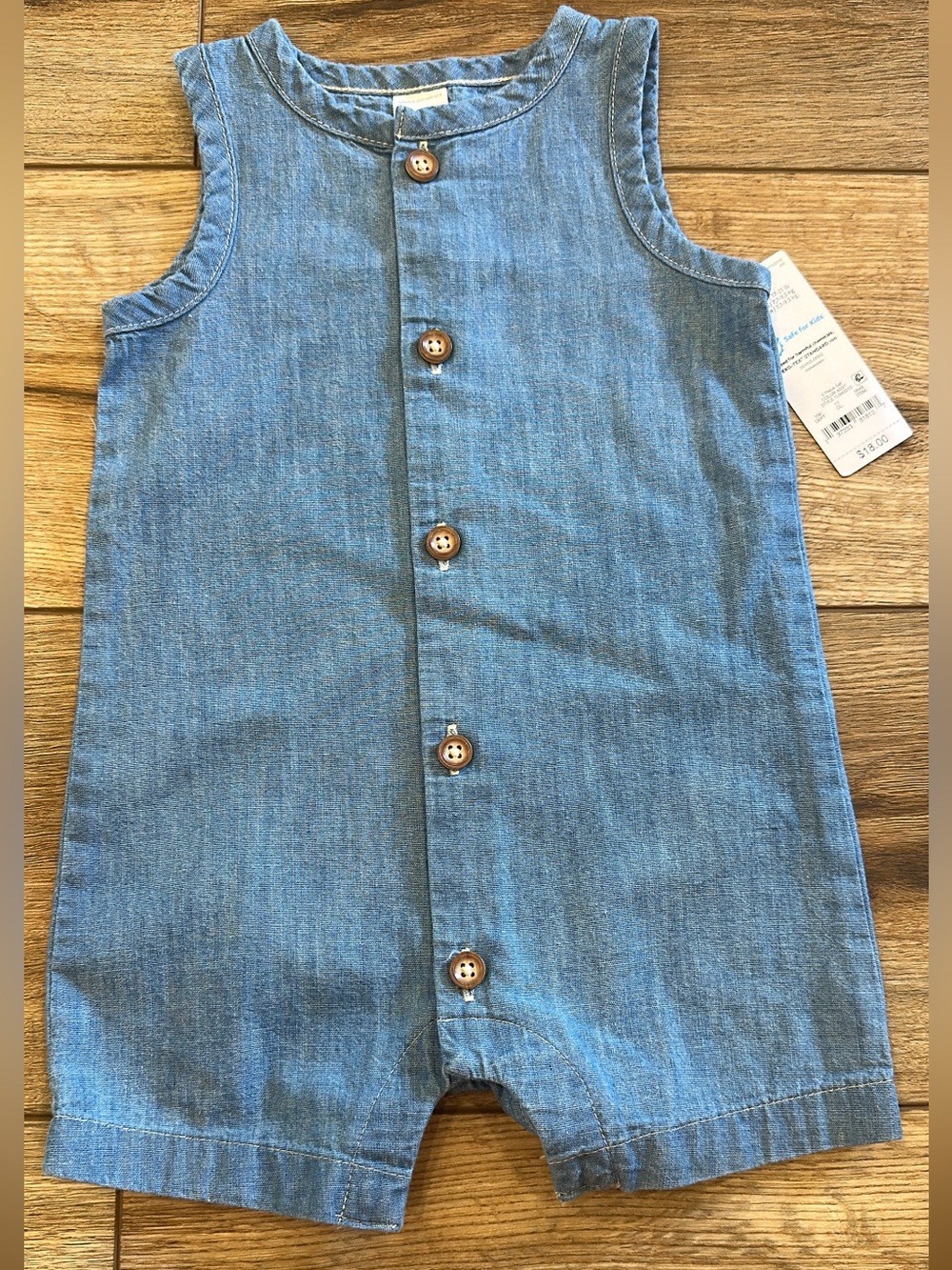 Carters Denim Romper 9m NWT Unisex
